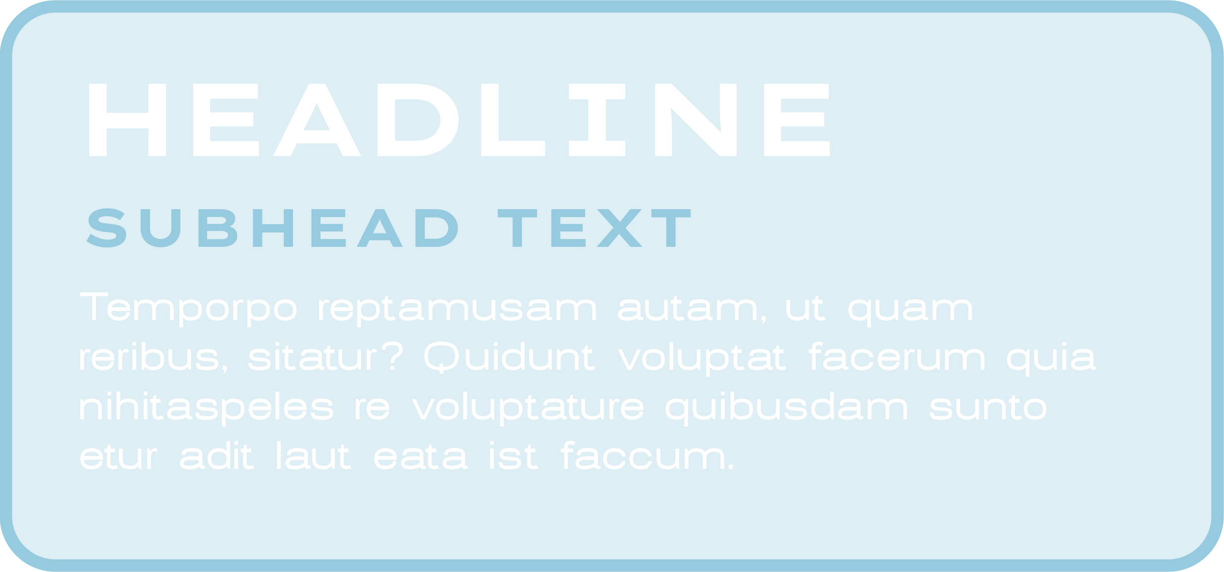 Typography example with placeholder text