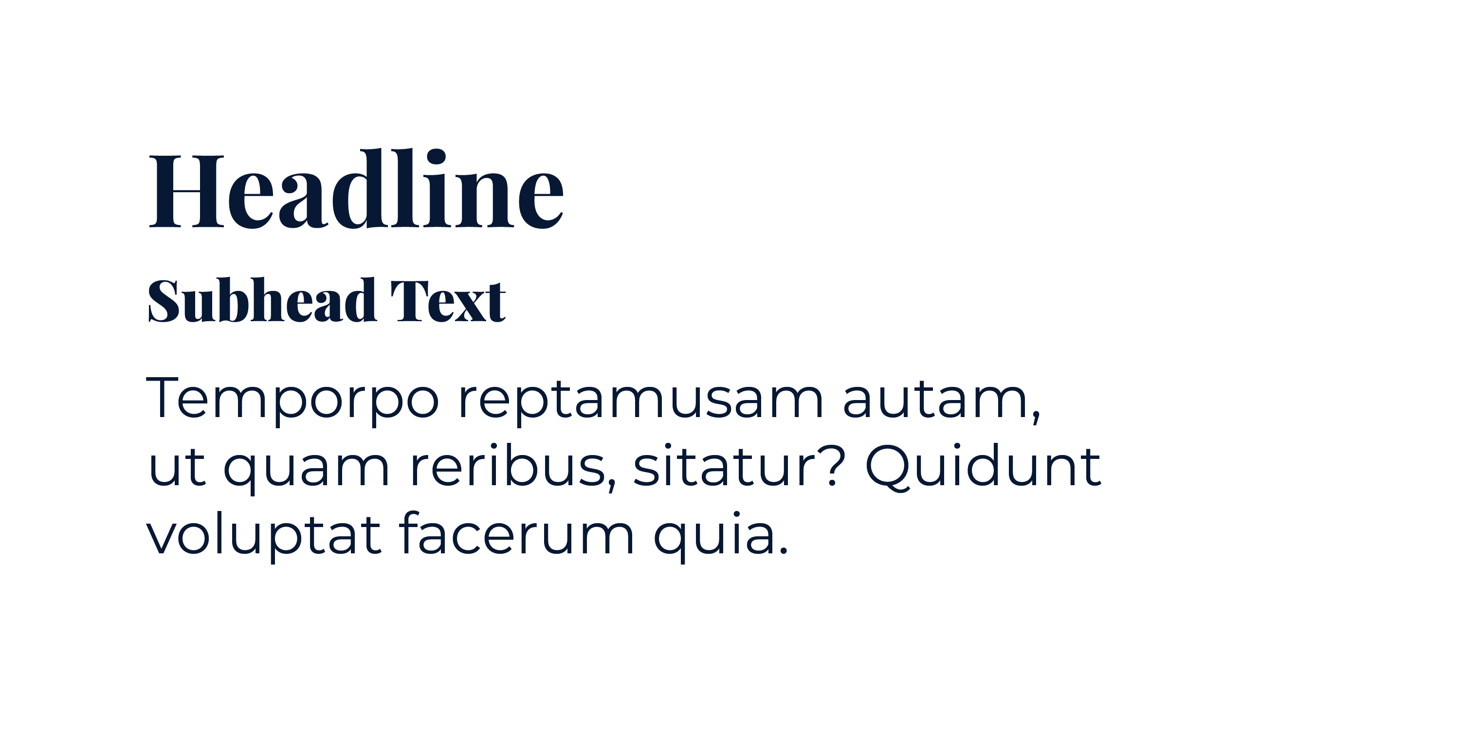 Typography example with placeholder text