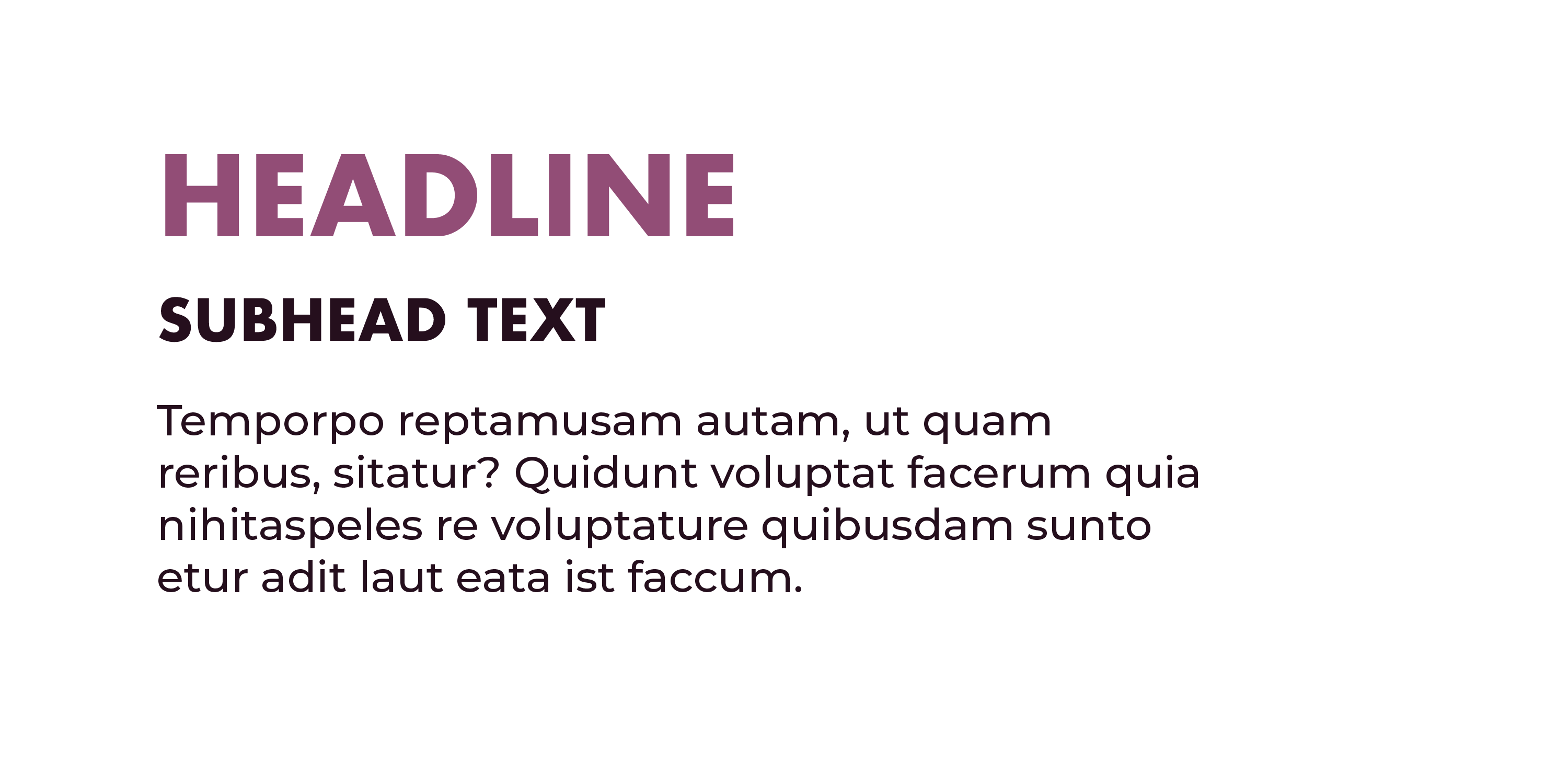 Typography example with placeholder text