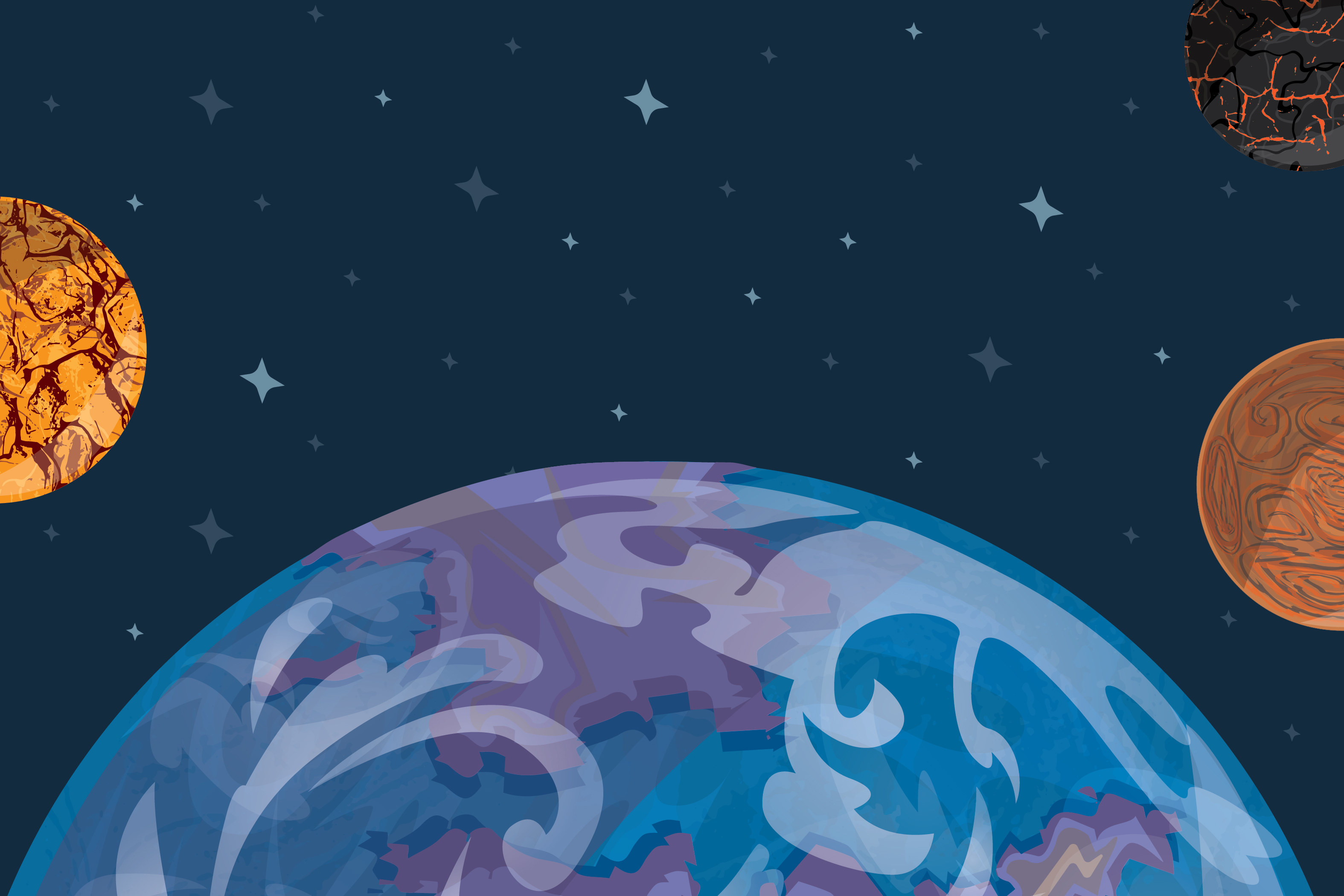 space and planets brand asset