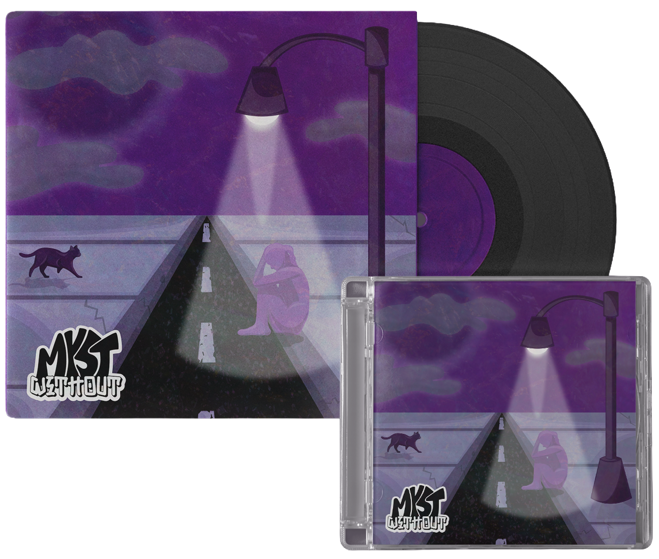 cd and vinyl mockup